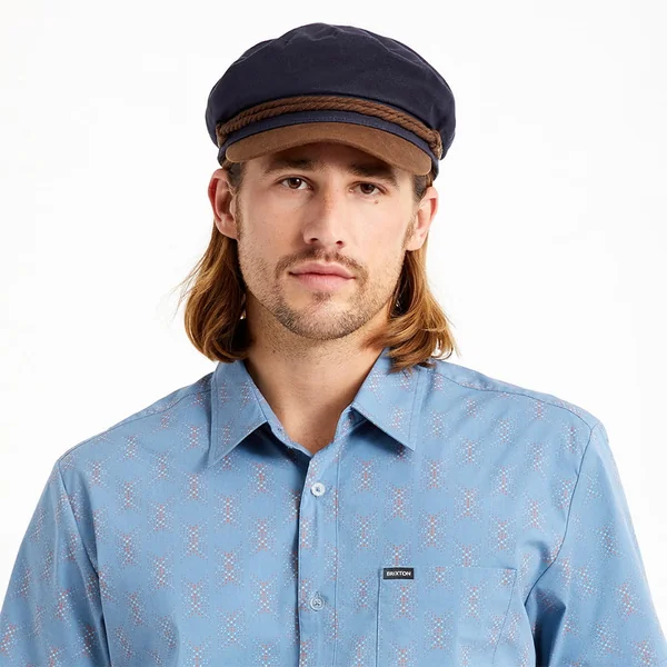 Gorra marinera de algodón encerado de Brixton - Azul Marino-Marrón - Imagen 5