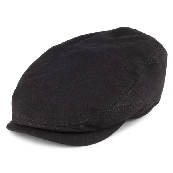Gorra plana Driver de lino de Stetson - Negro
