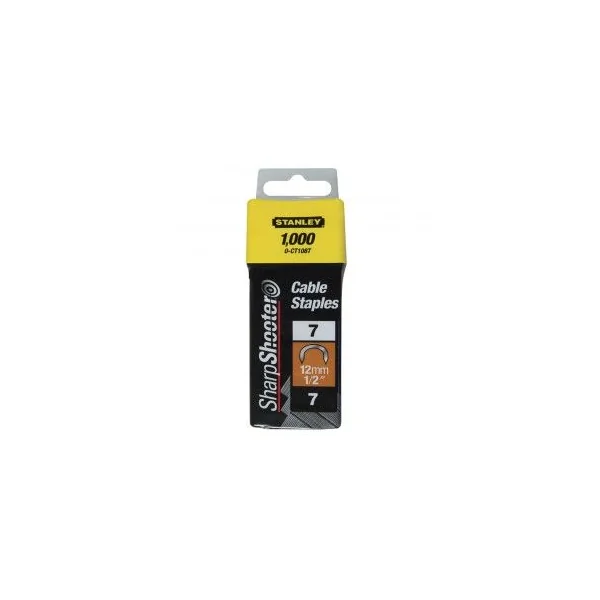 Grapas Cable Tipo7 12mm 1000unds STANLEY 1-CT108T