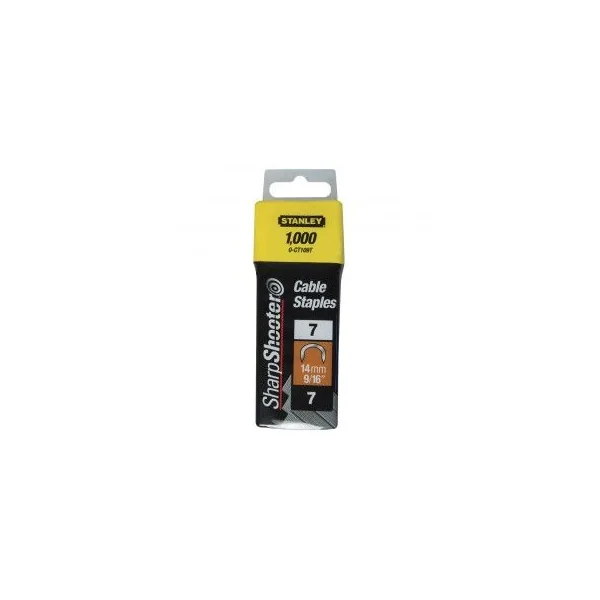 Grapas Cable Tipo7 14mm 1000unds STANLEY 1-CT109T