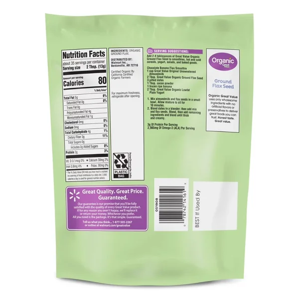 Great Value Linaza Molida Cold Milled 453g - Imagen 5