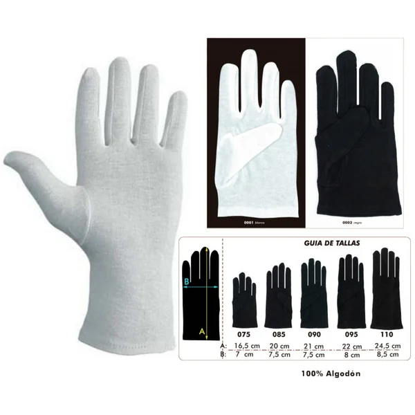 Guantes de Algodón Blanco o Negro