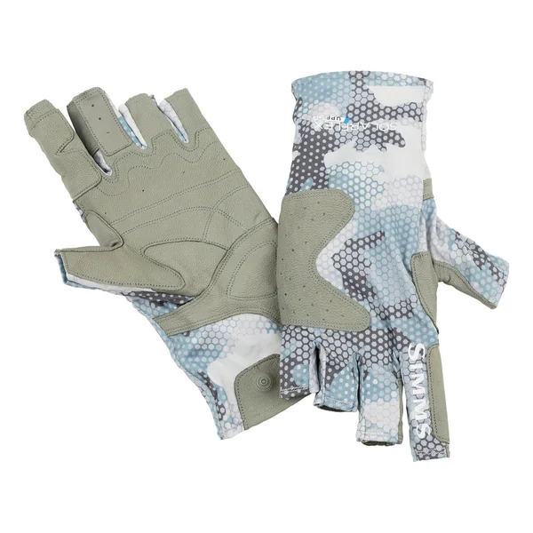 Guantes Simms Solarflex Guide hex flo camo grey blue