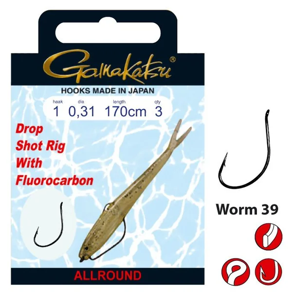 Gusano de montaje Gamakatsu Dropshot Rig 39 1,70 m