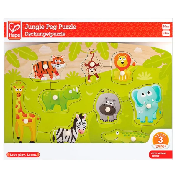 Hape Jungle Peg Puzzle 10 Pieces 24m+