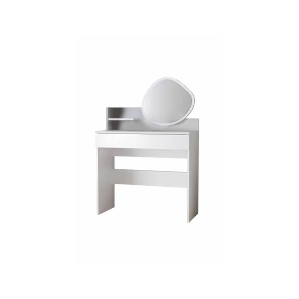 Harmony Mini Amorphous" kaptafel met houten spiegel - 90 x 40 x 133 cm - Wit
