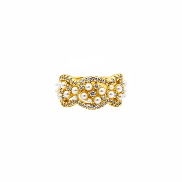 H&Co Anillo Ajustable Para Damas Perla De Oceano - Imagen 2