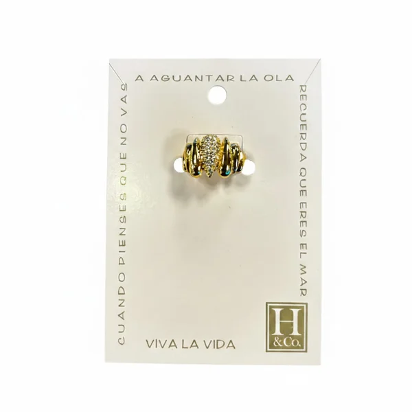 H&Co Anillo Ajustable Para Damas Ritmo Vital - Imagen 3
