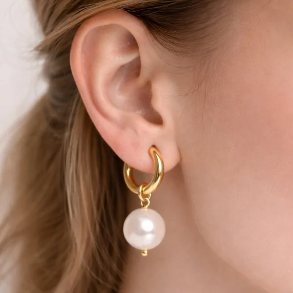 H&Co Zarcillo Para Damas de Perlas