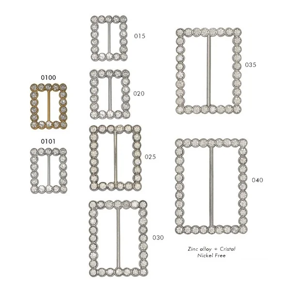 Hebilla Rectangular Elegante con Cristales Strass