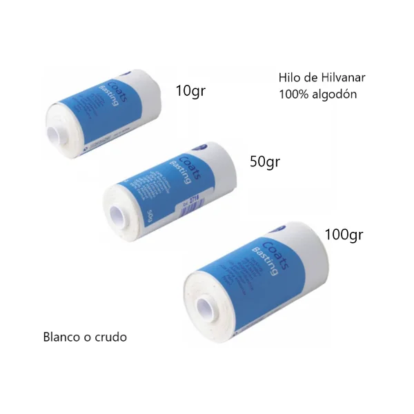 Hilo de Hilvanar Coats Basting 100% Algodón - Imagen 2