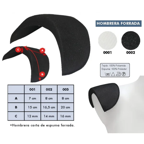 Hombreras Forradas - Normal Corta