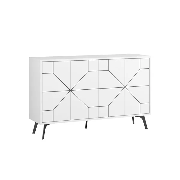 Houten buffetkast "Dune" - 123 x 35 x 62 cm - Wit