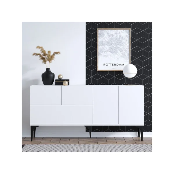 Houten buffetkast "Ginny" - 150 x 35 x 75 cm - Wit - Imagen 2