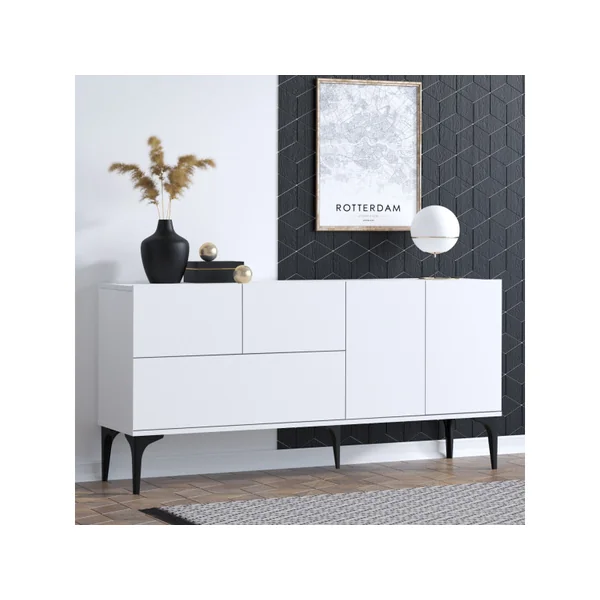 Houten buffetkast "Ginny" - 150 x 35 x 75 cm - Wit - Imagen 3