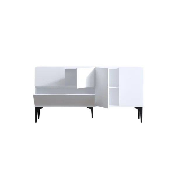 Houten buffetkast "Ginny" - 150 x 35 x 75 cm - Wit - Imagen 4