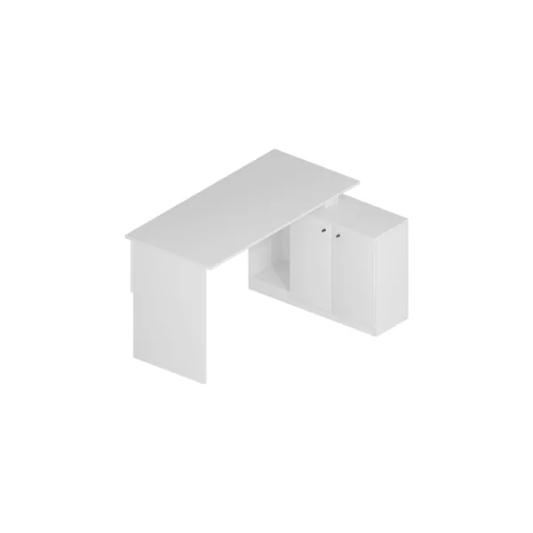 Houten bureau "Basak" - 130 x 60 x 74 cm - Wit