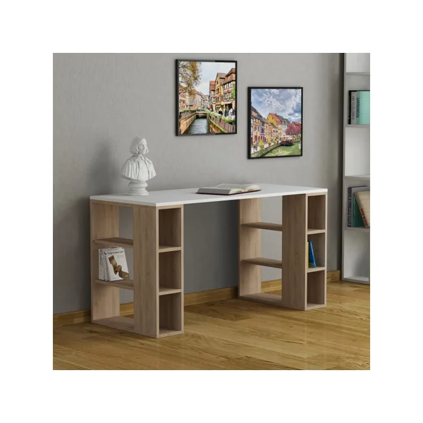Houten bureau "Colmar" - 140 x 75 x 60 cm - Wit - Imagen 2