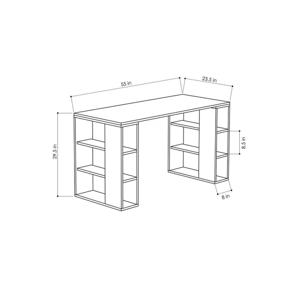 Houten bureau "Colmar" - 140 x 75 x 60 cm - Wit - Imagen 4