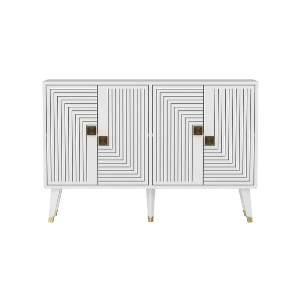 Houten dressoir "Ahart" - 120 x 30 x 80 cm - Wit