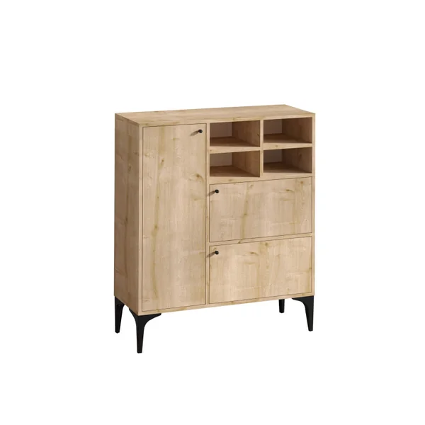 Houten dressoir "Ewa" - 100 x 35 x 125 cm - Saffier Eik