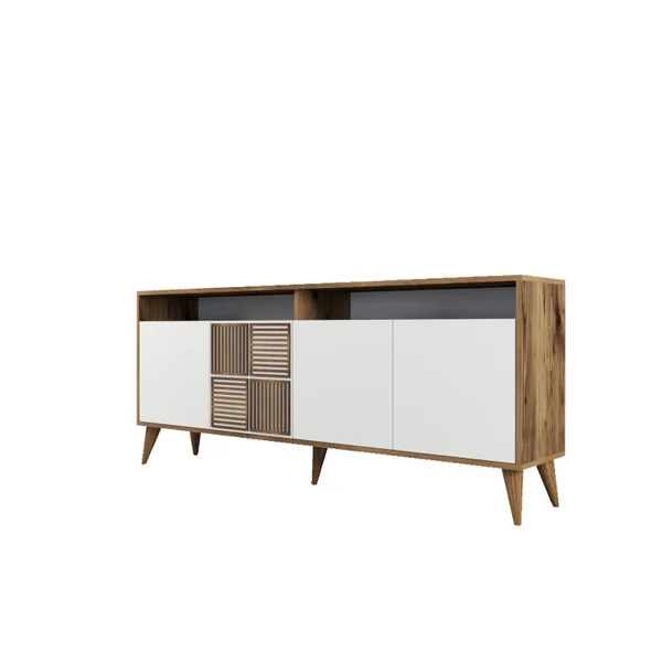 Houten dressoir "Milan" - 180 x 35 x 78 cm - Wit