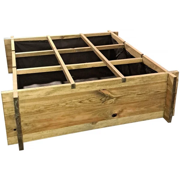 Houten moestuinperceel "Iris" - 90 x 90 x 28 cm