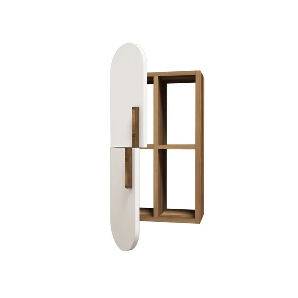 Houten wandplank "Rose" - 35 x 22 x 60 cm - Notenwit