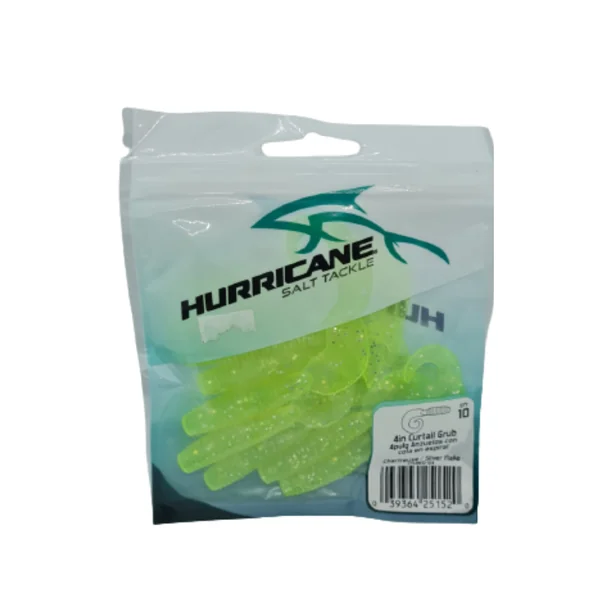 Hurricane 4" Cola rizada chartreuse/silver - Imagen 3