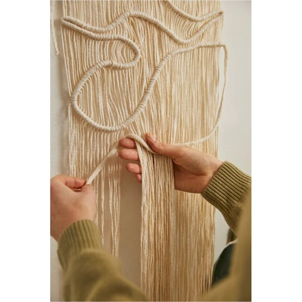Kit Macramé DMC - Tapiz Olas de Nudos Boho Reciclado - Imagen 5