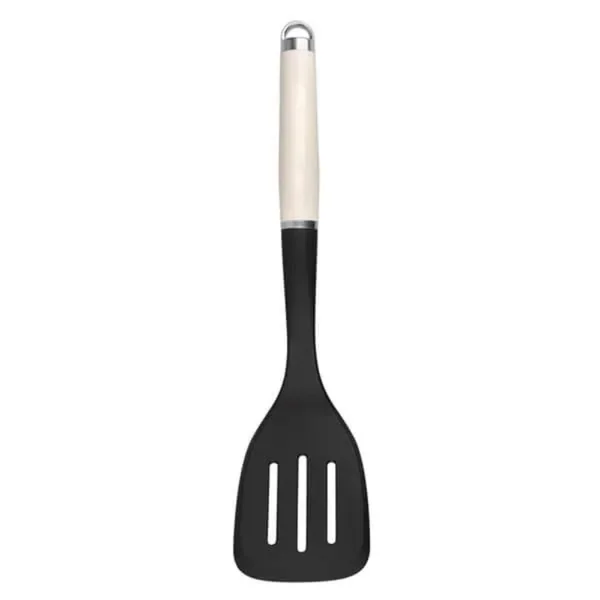 KitchenAid Espatula Ranurada Antiadherente Con Argolla Crema