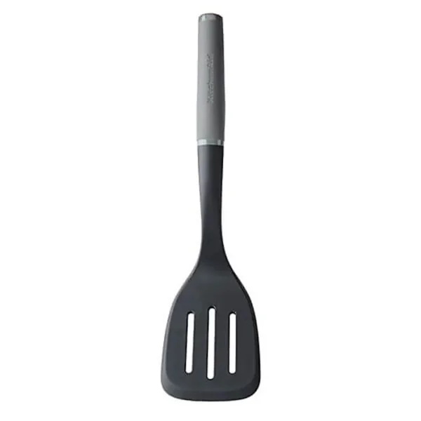 KitchenAid Espatula Ranurada De Nylon Antiadherente Color: Gris
