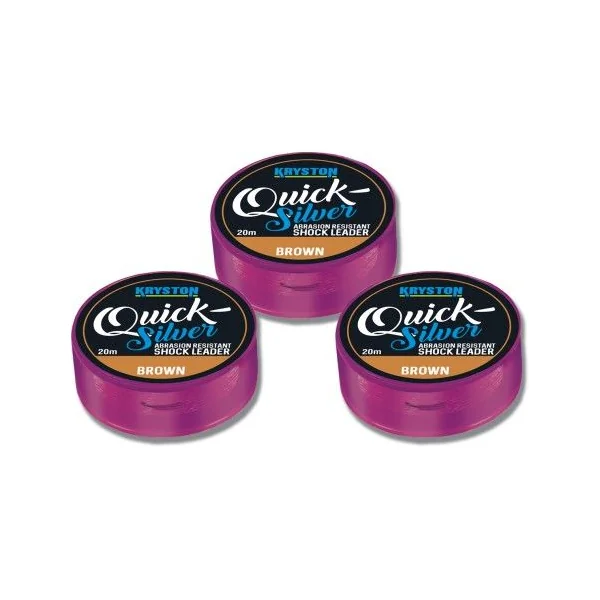 Kryston Quicksilver Shock Leader 45lb - 20m Brown