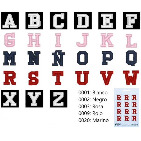 Letras Bordadas Termoadhesivas de 1.8cm