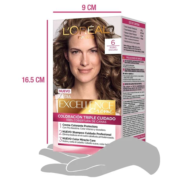 L'Oreal Tinte Excellence Creme 6 Rubio Oscuro - Imagen 5