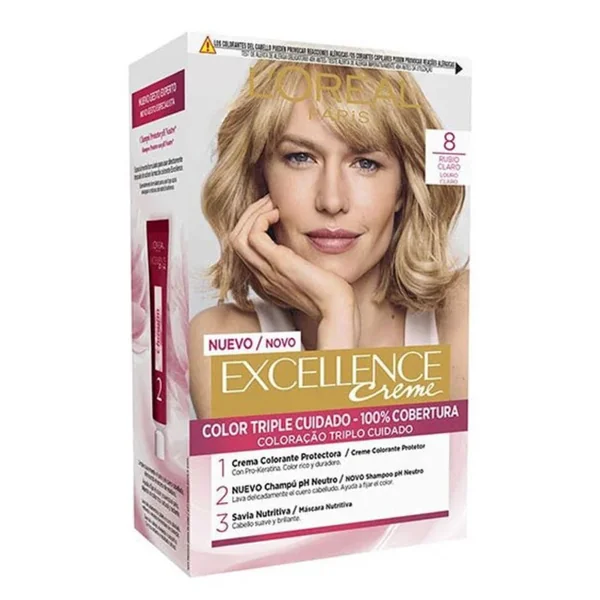 L'Oreal Tinte Excellence Creme 8 Rubio Miel - Imagen 5