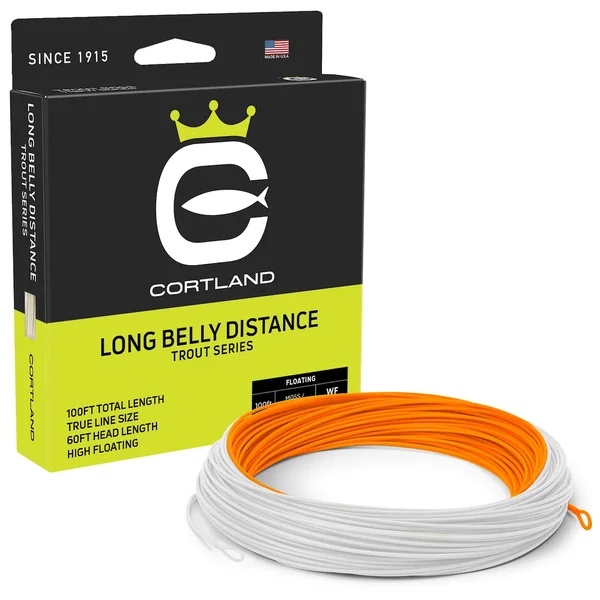 Línea de mosca Cortland Long Belly Distance naranja/blanco