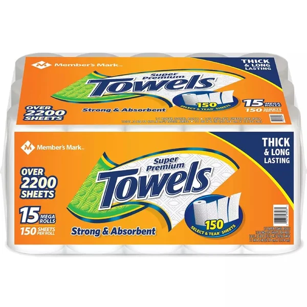 Member's Mark Papel Absorbente Super Premium 15 mega rolls