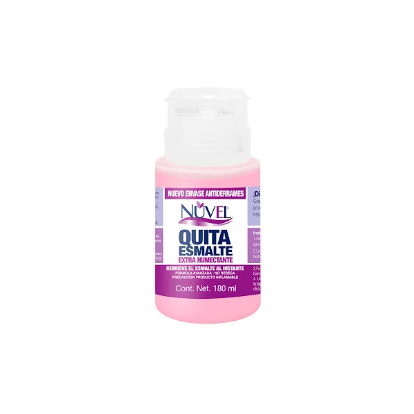 Nuvel Quita Esmalte Extra Humect Con Bomba Aplicadora 180ml
