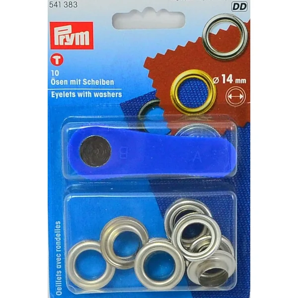 Ojetes con Arandelas 14mm Plateado Prym