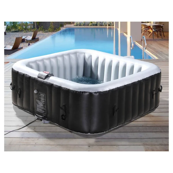 Opblaasbare jacuzzi spa pvc NICE - 6 zits - Grijs / Zwart