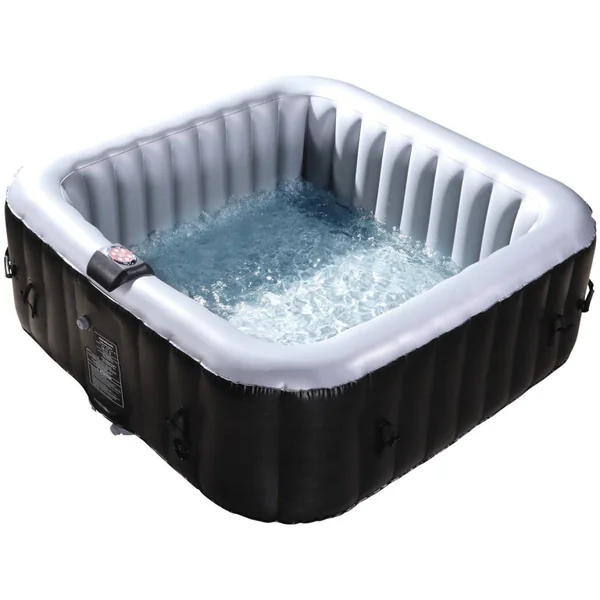 Opblaasbare jacuzzi spa pvc NICE - 6 zits - Grijs / Zwart - Imagen 2