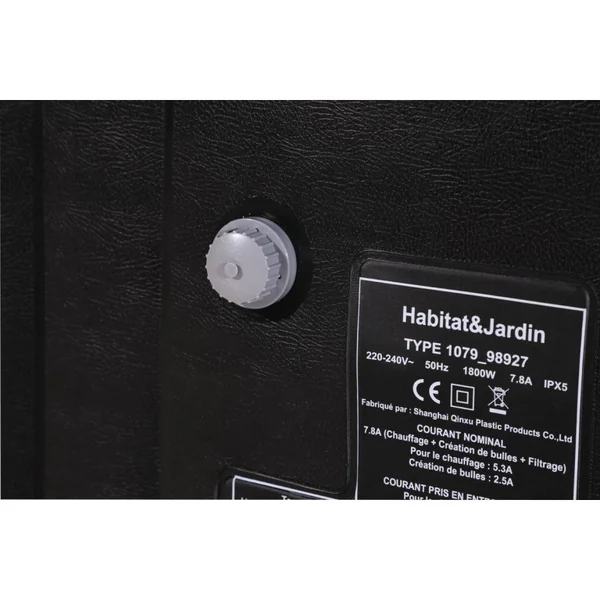 Opblaasbare jacuzzi spa pvc NICE - 6 zits - Grijs / Zwart - Imagen 11