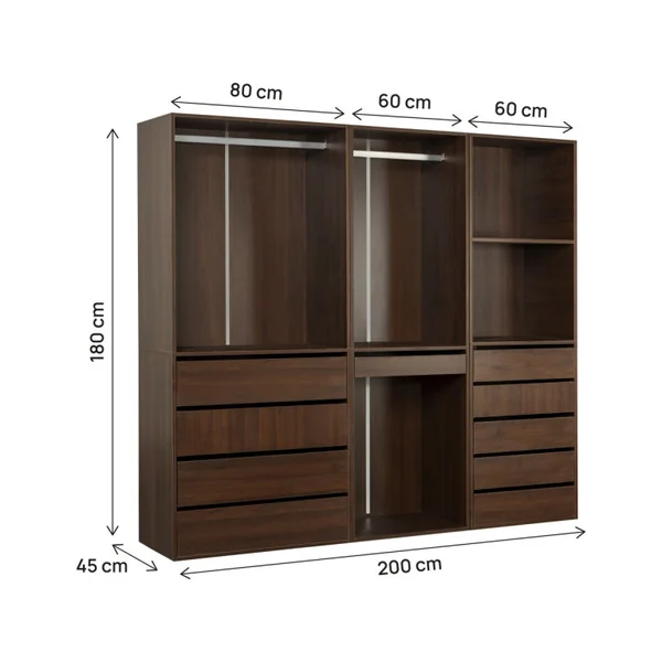 Opera" modulaire verkleedset - 3 eenheden - Bruin - Imagen 3