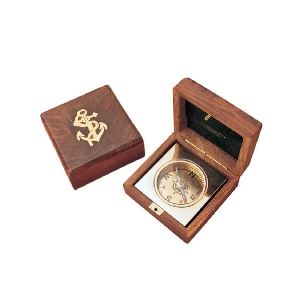 Pack de 2 brújulas caja madera marineras