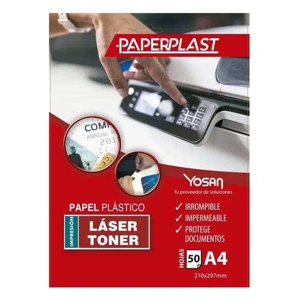 Papel Plástico Imprimible Láser PaperPlast | A4 Resistente