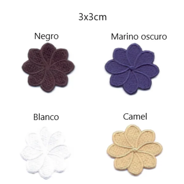 Parche Termoadhesivo Bordado Flor 8 Pétalos - 3x3 cm