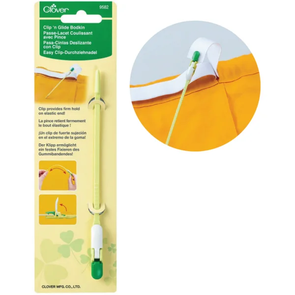 Pasa-Cintas Deslizante con Clip Clover - Clip 'n Glide Bodkin