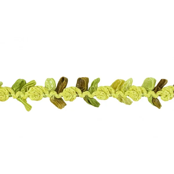 Pasamanería de Flores en Tonos Verde Hoja 2cm