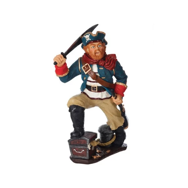Pirata con cofre del tesoro 53cm - Imagen 2